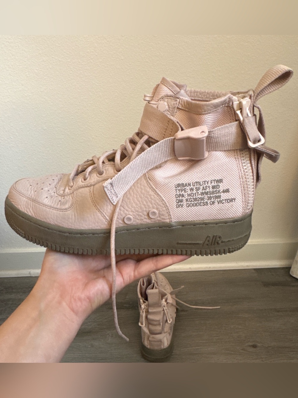 Nike Women’s Air SF AF1 Utility Mid Sneakers in Blush